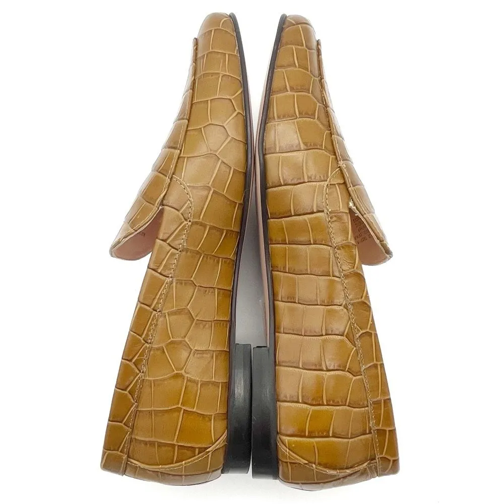 NEW J. Crew Cecile Croc Embossed Leather Slipper Loafer Tan Slip-On Size 7 NWOB - Image 10