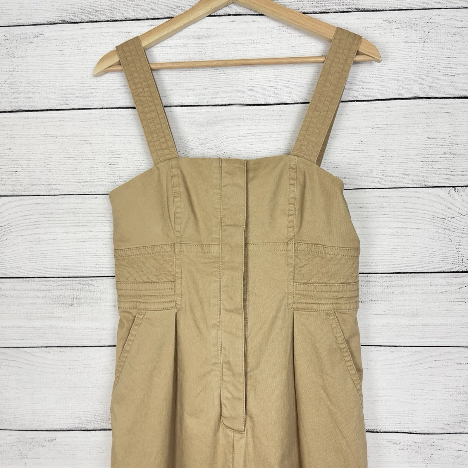 Banana‎ Republic Cargo Jumpsuit In New British Khaki Size 4 Petite Feminine Boho - Image 4