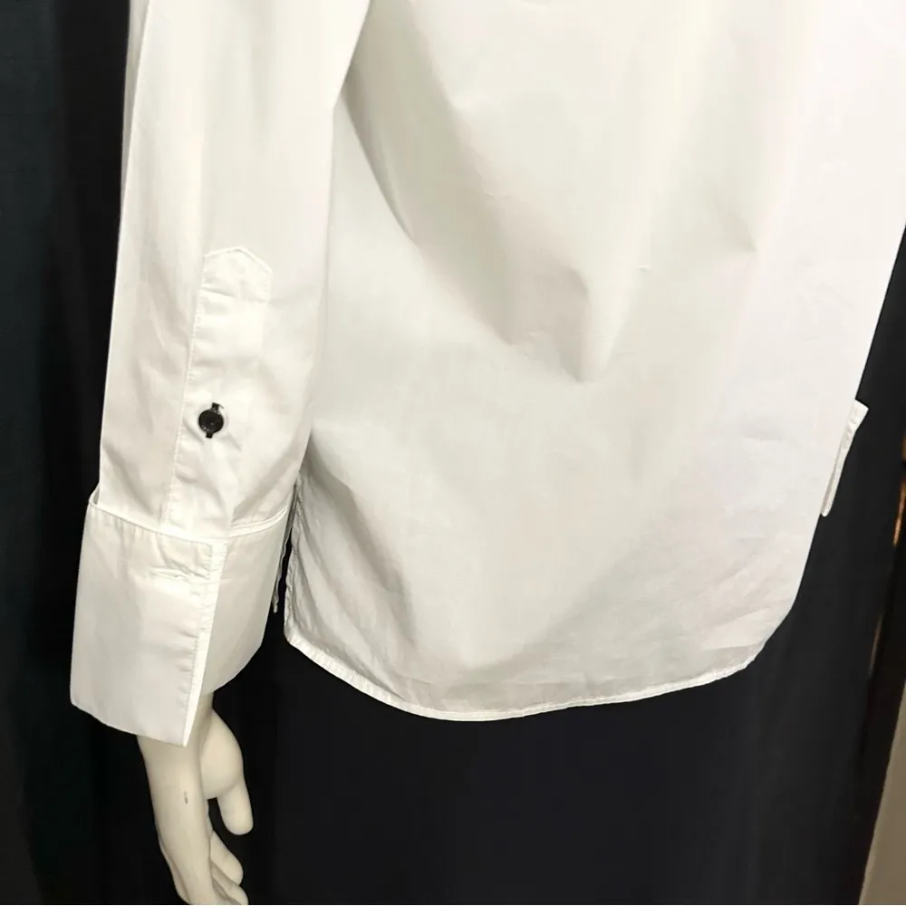 Celine Authentic Elegant Phoebe Philo Poplin White Blouse - Image 8