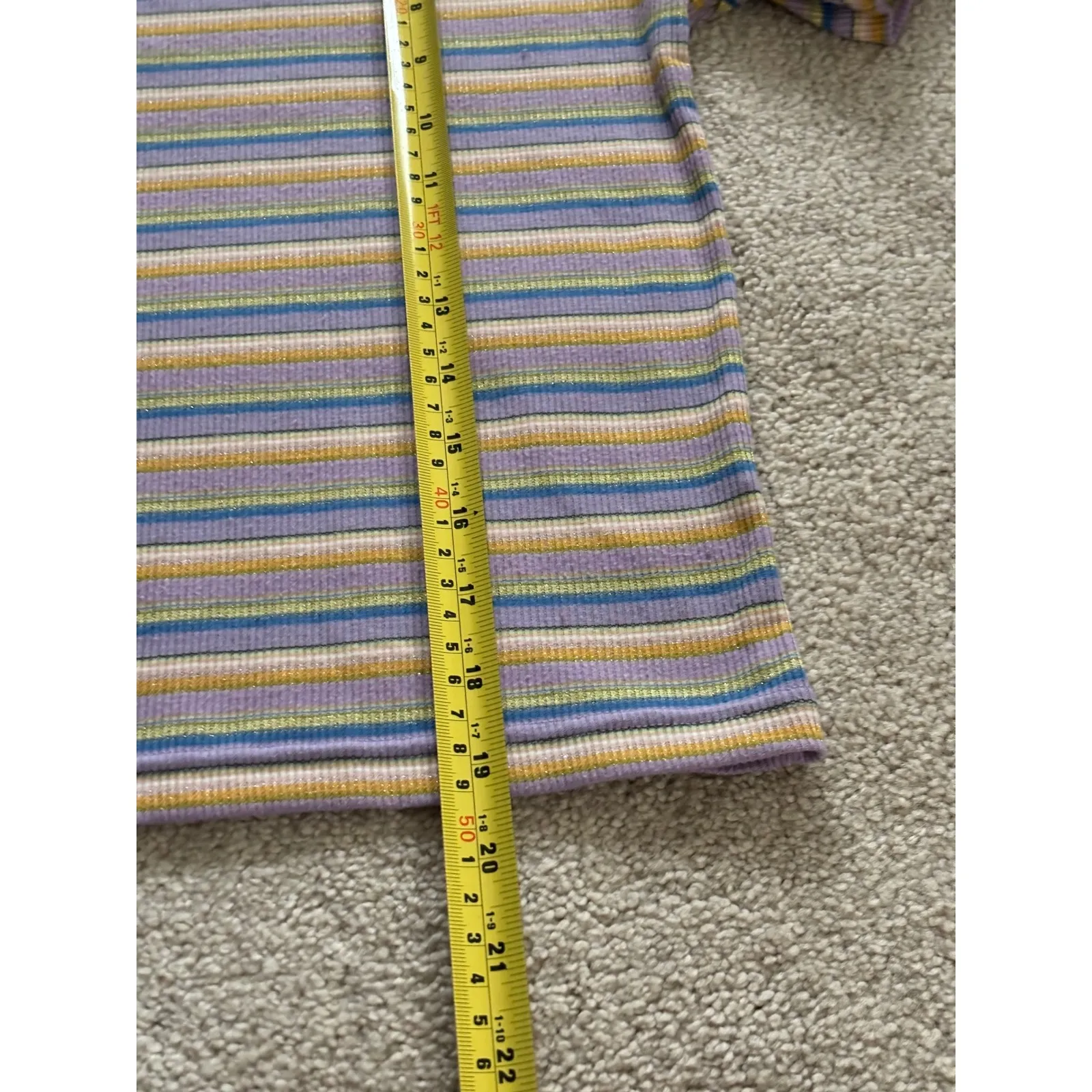 Teddy Fresh Striped Mock Neck Short Sleeve Ribbed 'Need A Hug' Top - Image 8