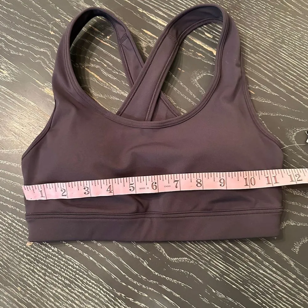 Women's XS Ideology Purple Sports Bra High Impact Workout Gym Athletic Top - Image 5