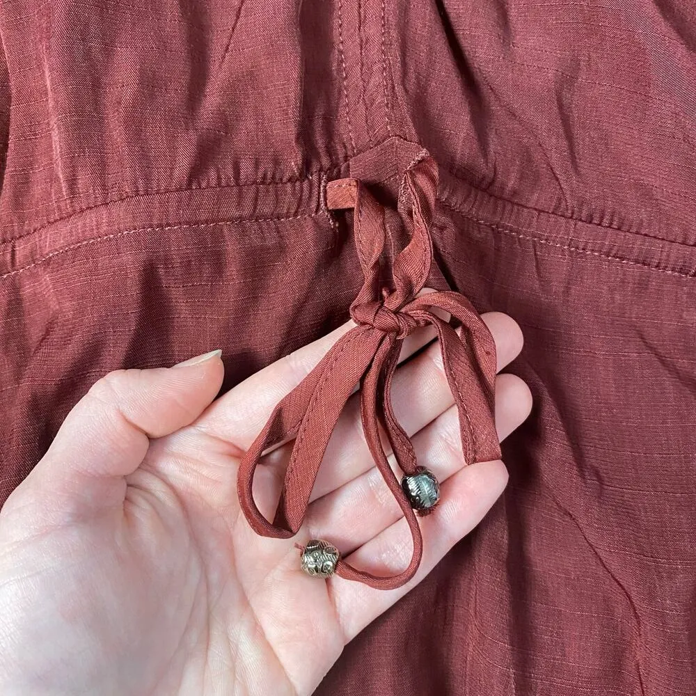 Entro NWT Red Endless Possibilities Long Sleeve Ruffled Top Size L Romantic Boho - Image 7