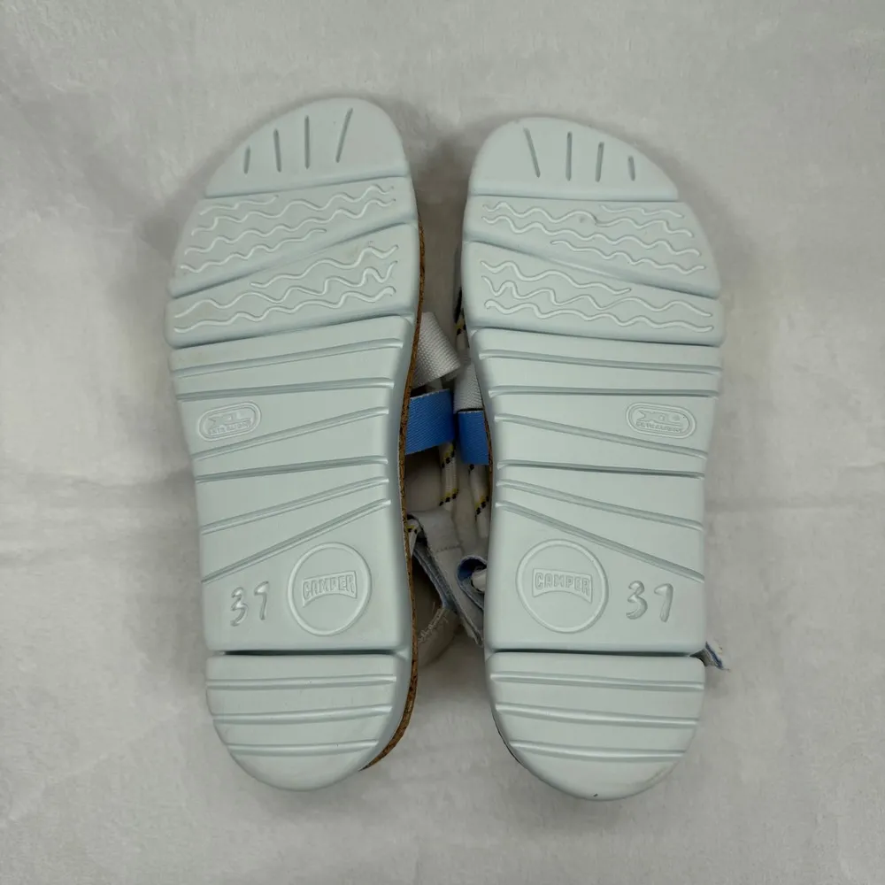 Camper Women's Sandals Cork Platform Rope Straps Adjustable White Yellow Size 37 - Image 10