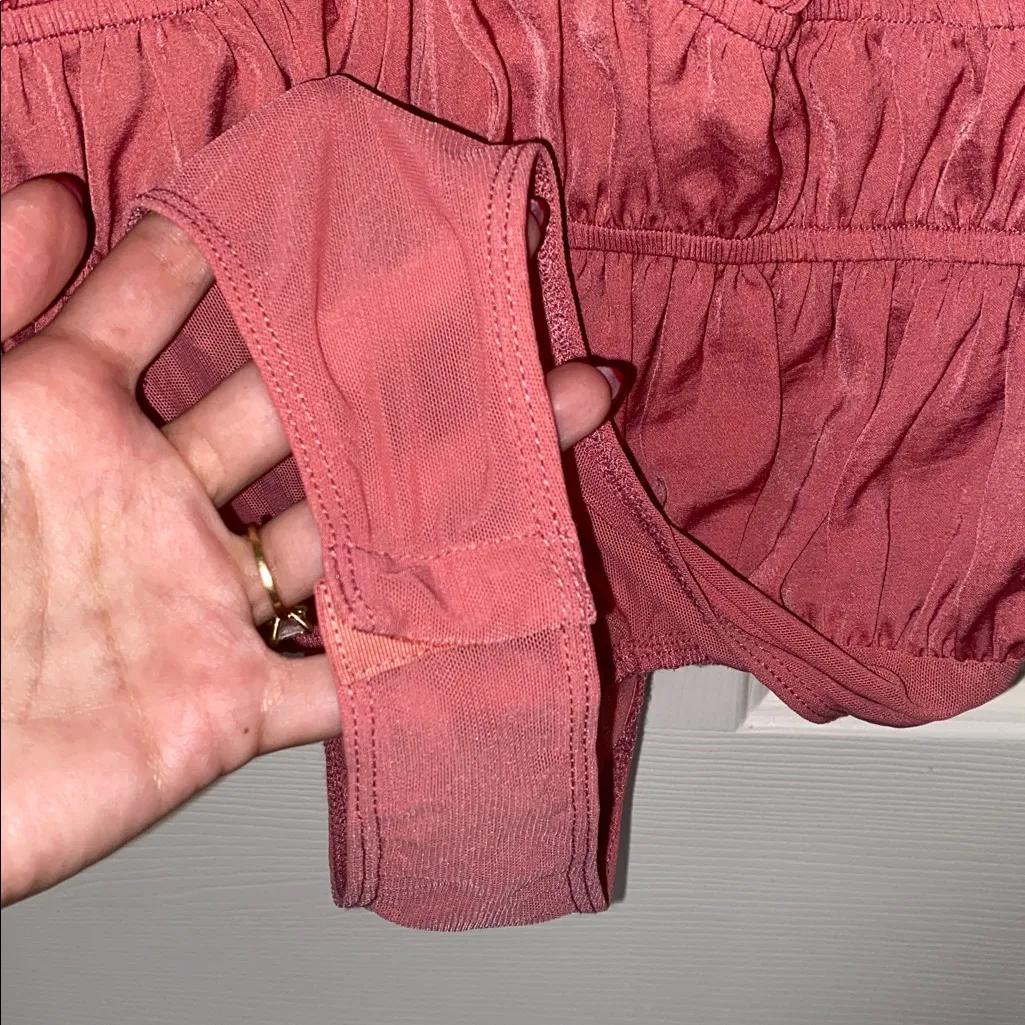 Lulu’s Rose Pink Short Sleeve V Neck Bodysuit - Image 4