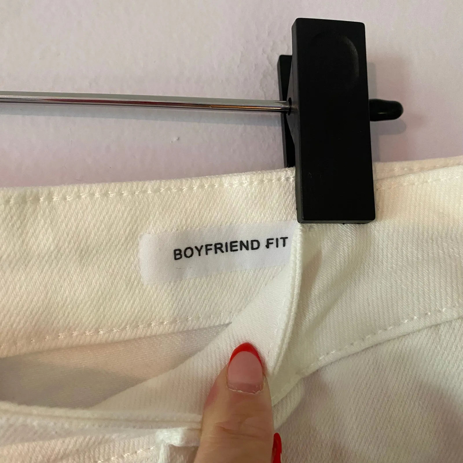 Judy Blue Boyfriend Fit White Jeans High Rise Straight Leg Women's size 15 / 32 - Image 3