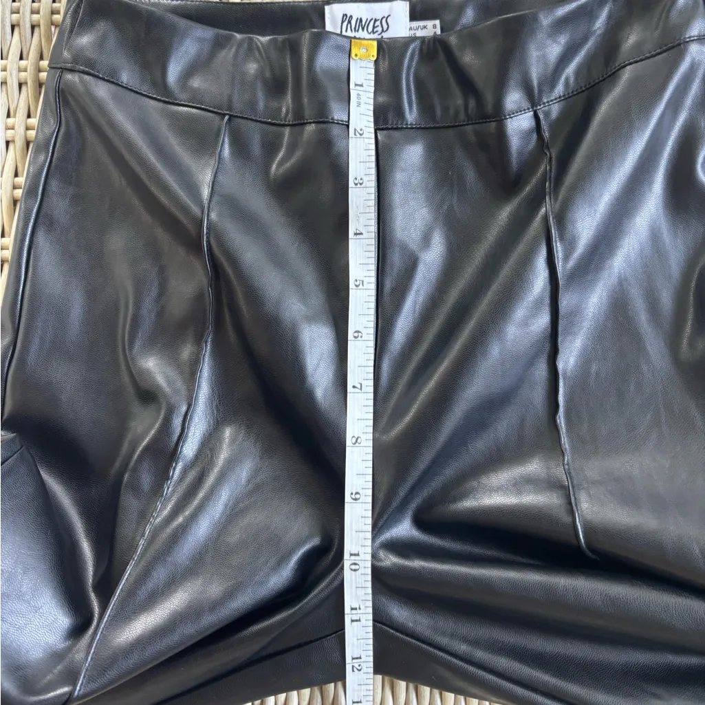 Princess Polly Braden Pleather High‎ Rise Flare Black Pant 4 gothic grunge - Image 10