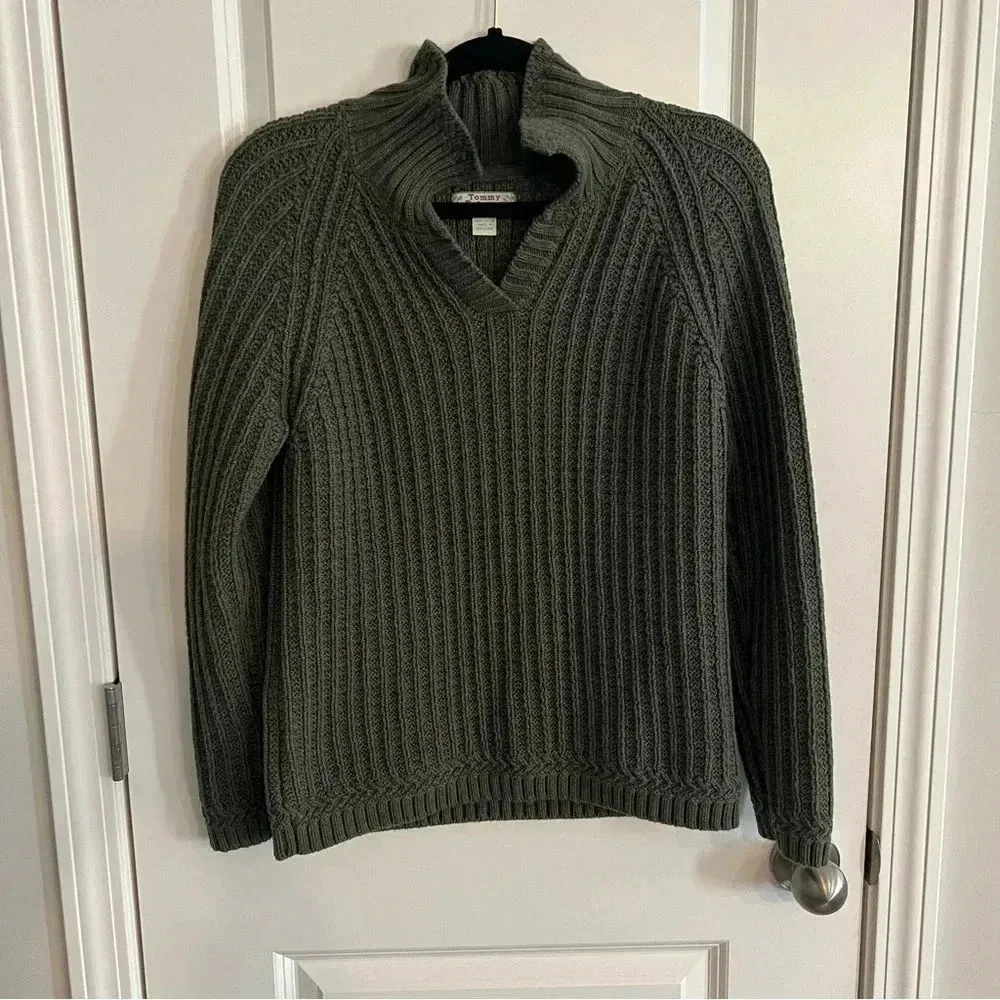 Tommy bahama women’s sweater small ribbed mock neck - Image 2