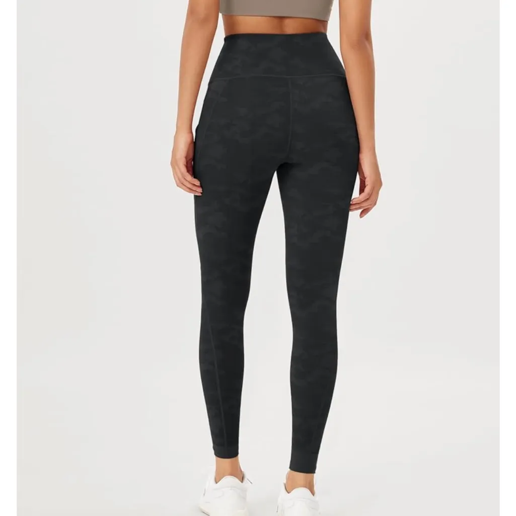 Ododos Black Camouflage High Waist Full Length Pocket Workout Gym Leggings Small - Image 7