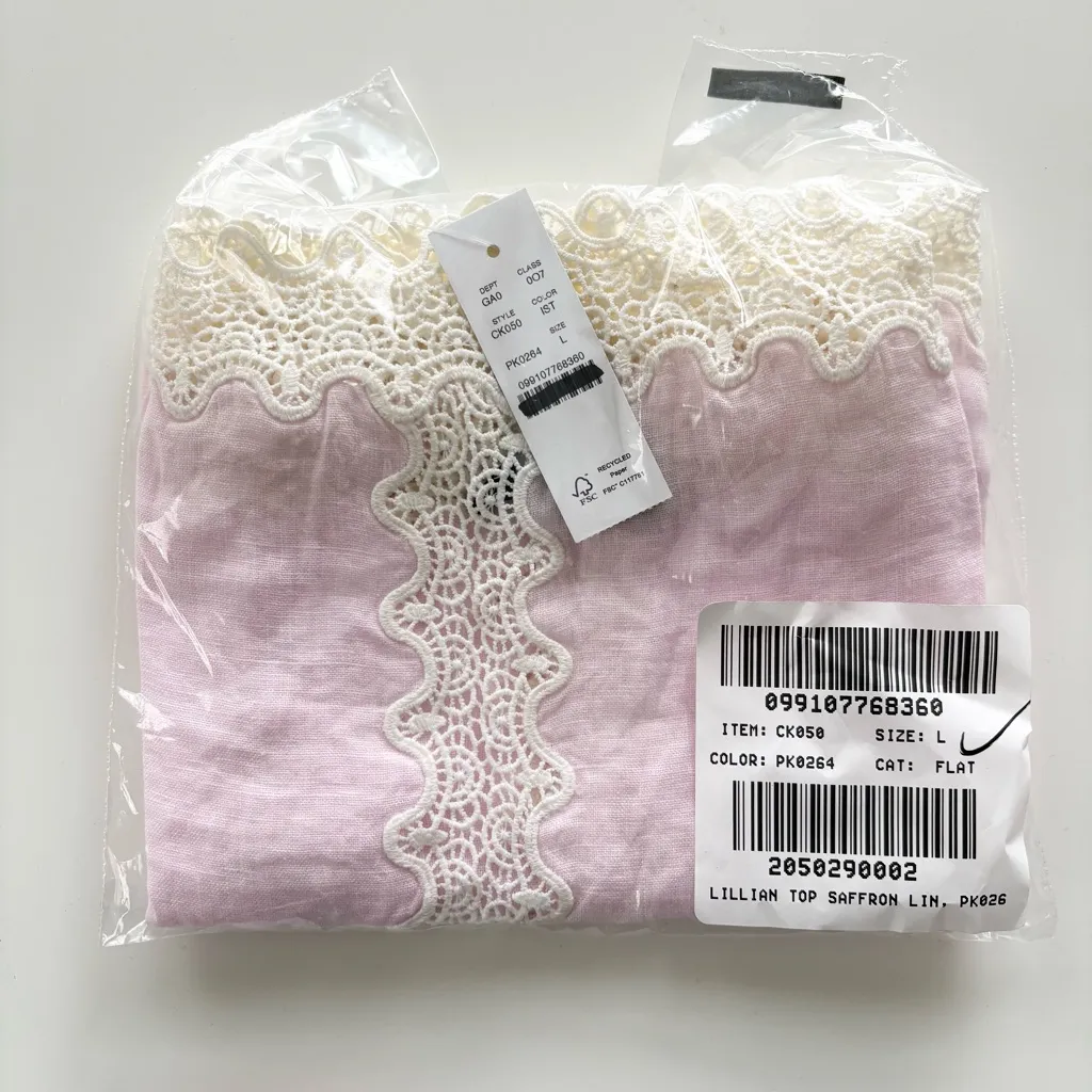 NWT J. Crew Lace-trim Squareneck Tank Top Linen Pink - Image 4