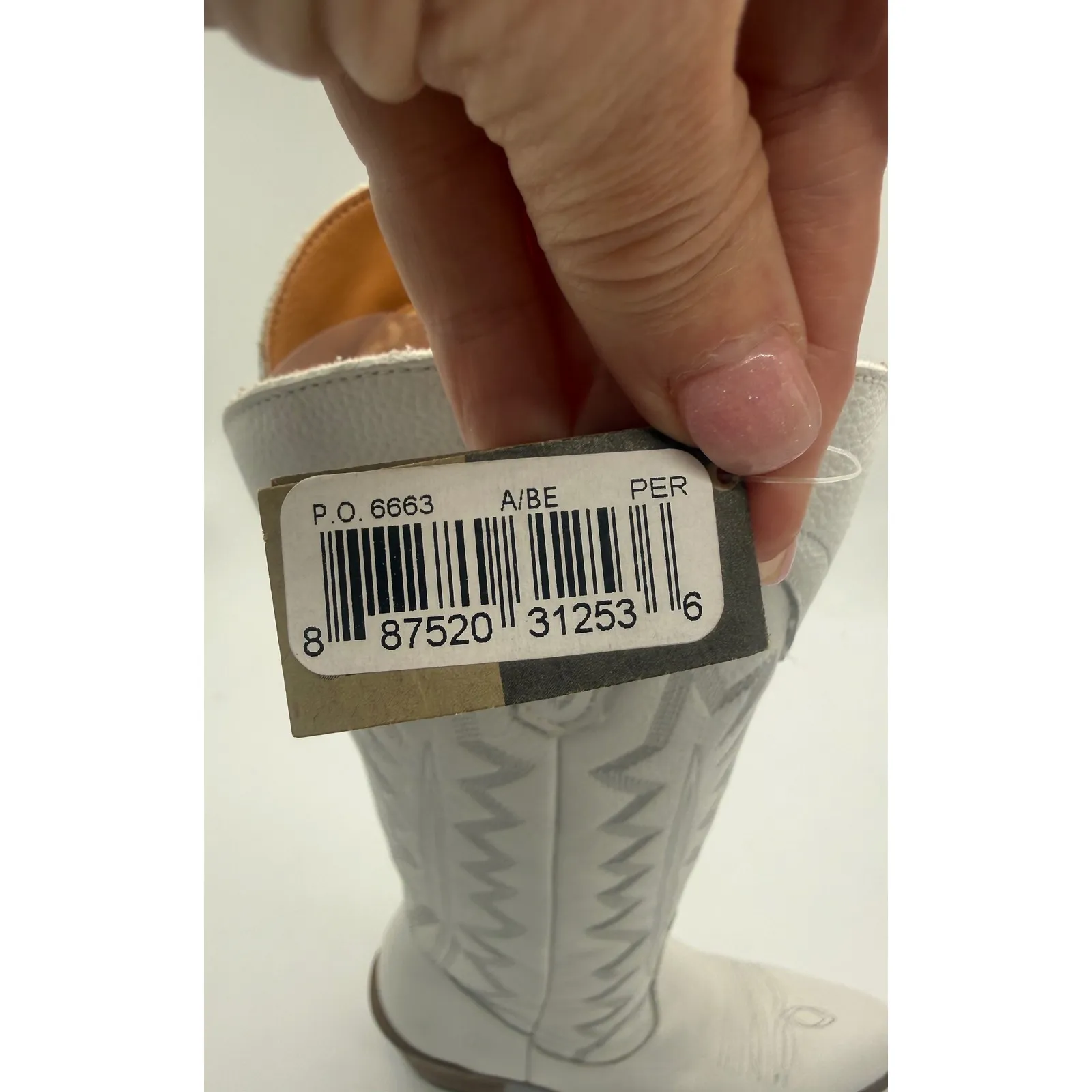 Dingo  Knee High Western Boot in White Leather – Size 7 New - Image 9