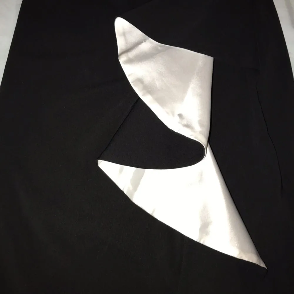 NWT $295  Crepe Ruffle Front Sheath Dress - Image 5