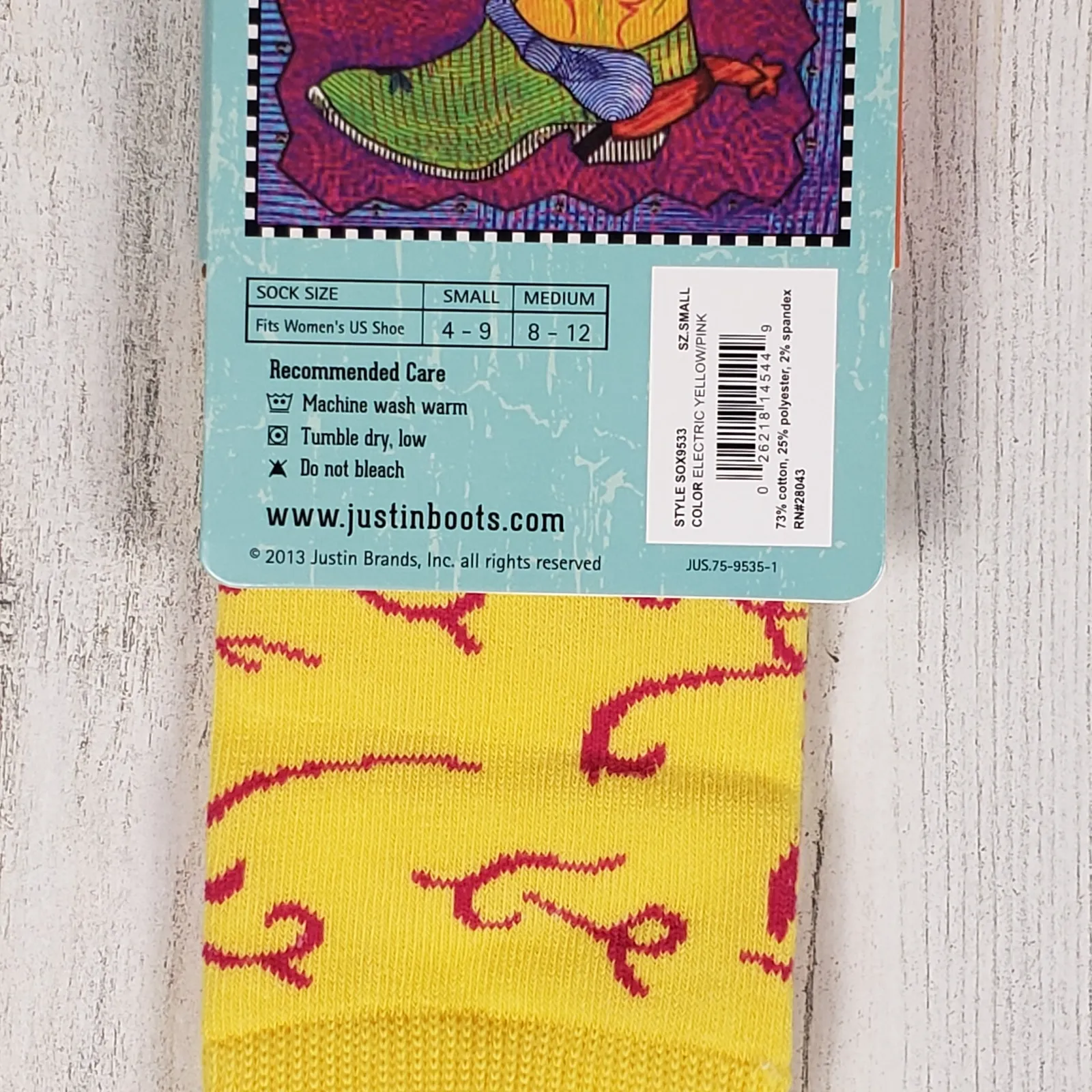 NWT Justin Boots Fashion Cushioned Sole Over The Calf Socks Women's Size Small - Image 5