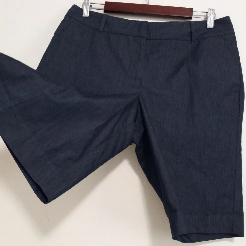 Talbots 10 32 Dress Long Shorts High Waisted 4-Pocket in Blue Black - Image 4