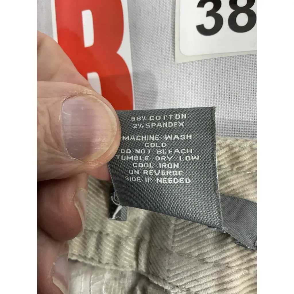 Womans Ann Klein Signature Fit Just Below Waist Size 14 Beige Courdory Trousers - Image 4