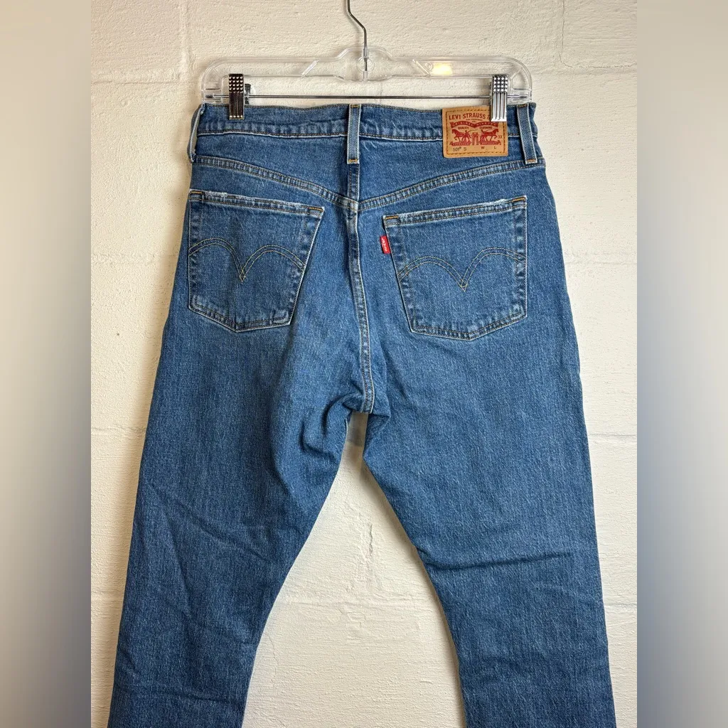 Levi’s Strauss Co Woman’s Distressed 501 Skinny Denim Blue Jeans Size W28 L28 - Image 7