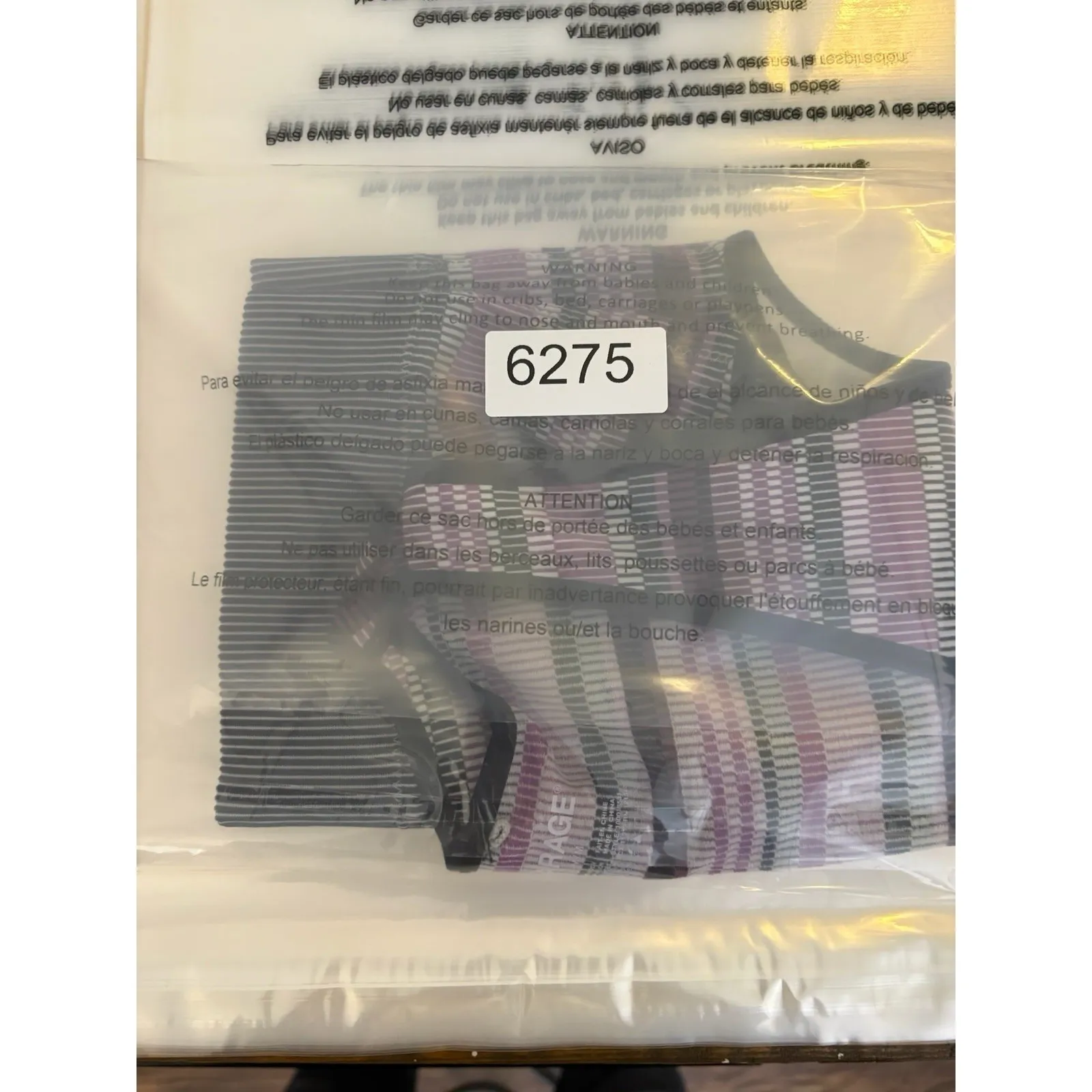 garage purple black printed tank crop top medium - Image 6