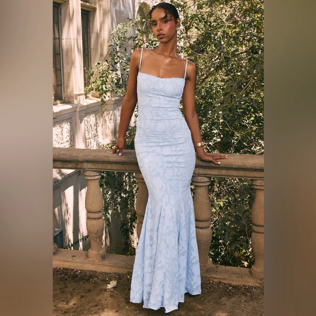 HOUSE OF CB‎ 'Joan' Bluebell Lace Up Back Maxi Dress NWOT Size L - Image 15