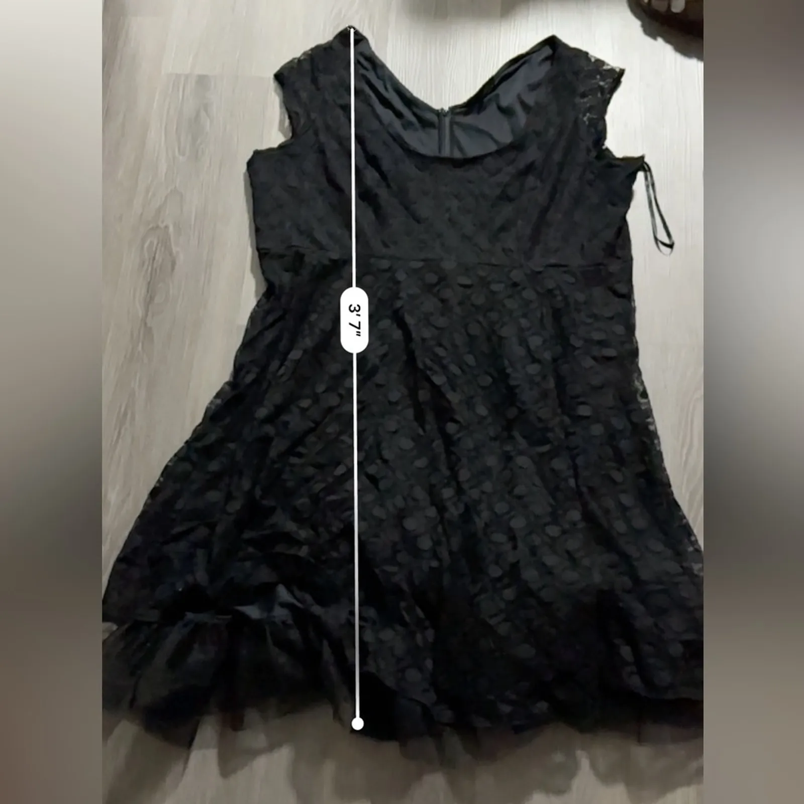 Lane Bryant Black Geometric‎ Mesh Overlay Tulle Sleeveless Knee Length Dress 28 - Image 10