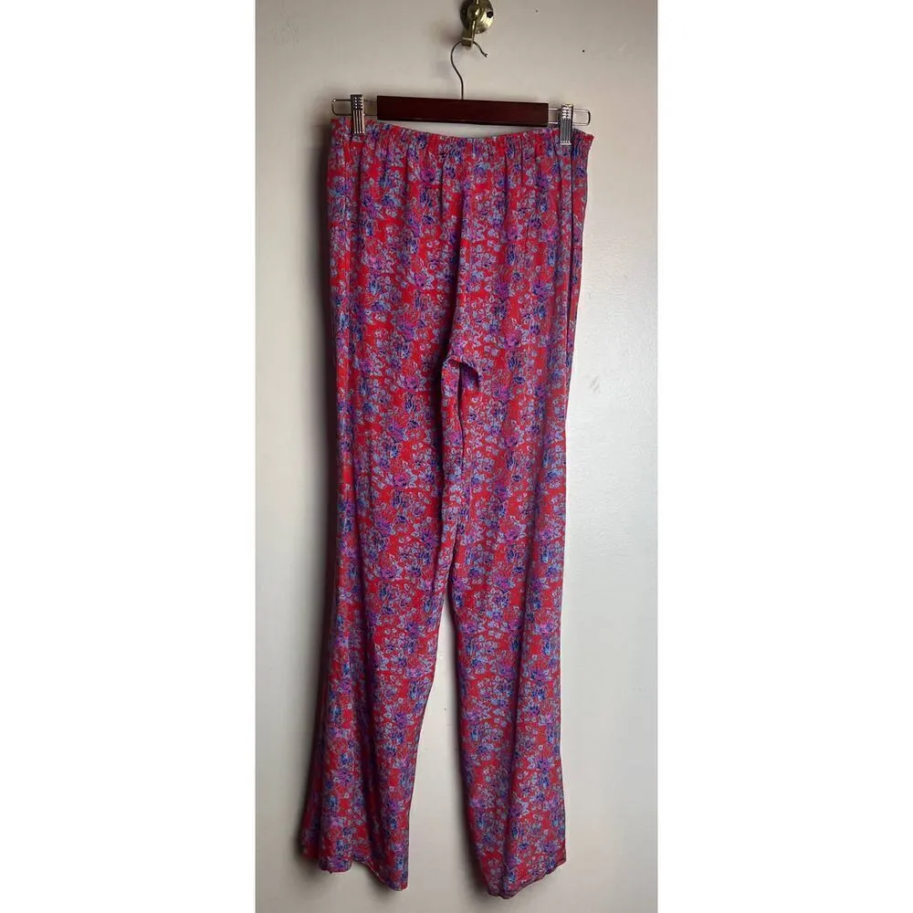 Figue Red Floral Silk Drawstring Pants Sz. XS - Image 3