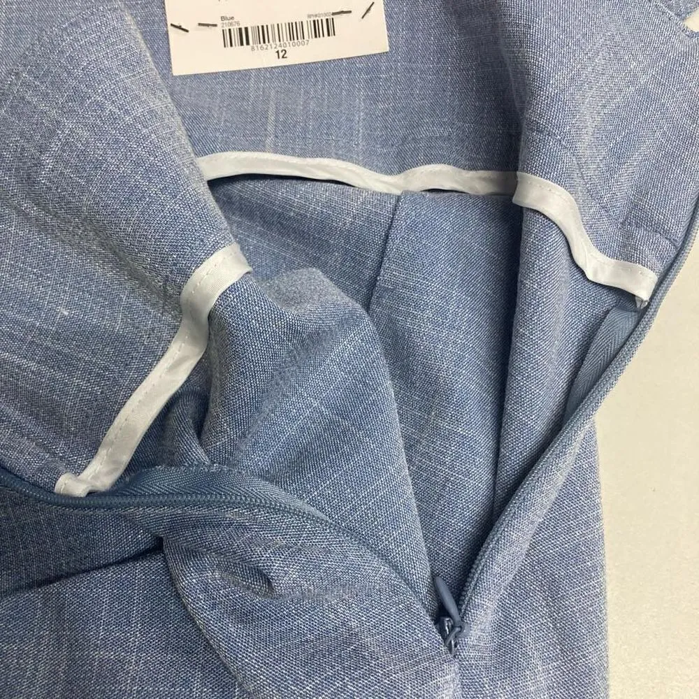 WORTHINGTON‎ Women’s Wide Leg Blue Pants Size 12 Tie Belt Retro - Image 5