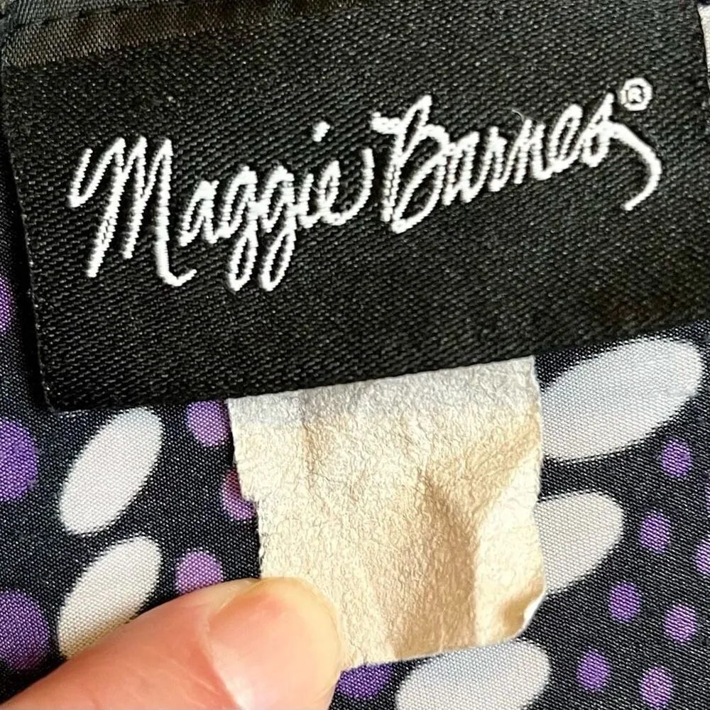 Maggie Barnes Geometric Floral Polka Dot Blouse 2X - Image 8