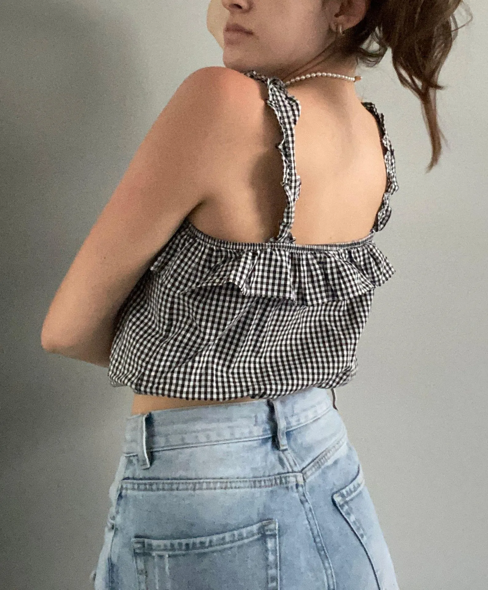 American Eagle Gingham Cropped Top - Image 2