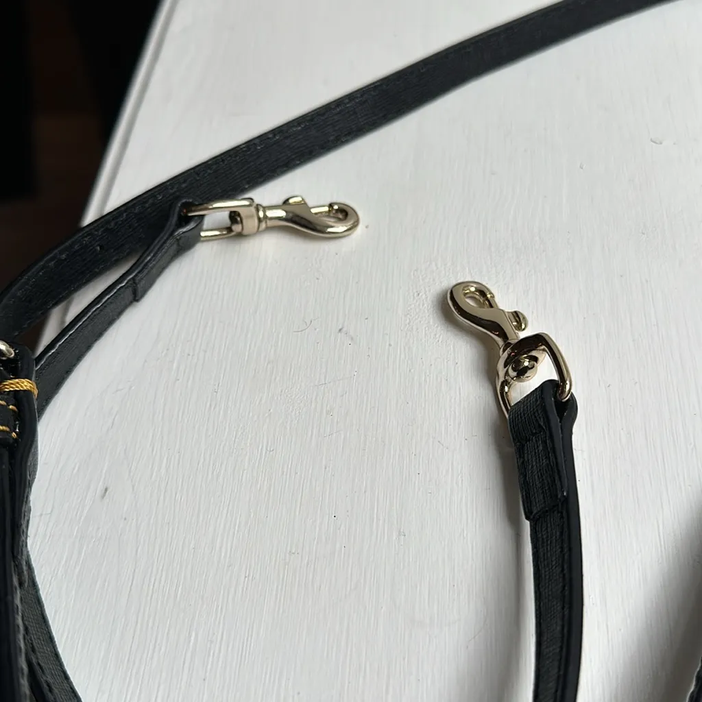 Leather adjustable purse strap Black - Image 2