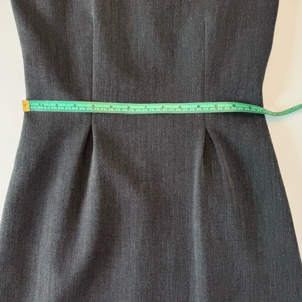 J.Crew Herringbone Fit & Flare Dress 2 Tall NWT Charcoal Gray Workwear - Image 10