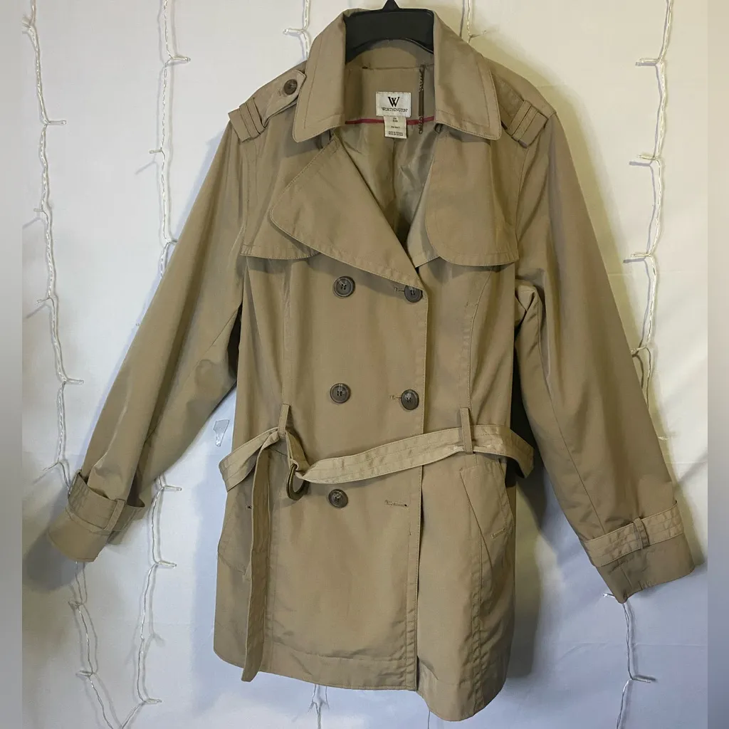 omen's Tan Trench Coat Size 2X - Image 3