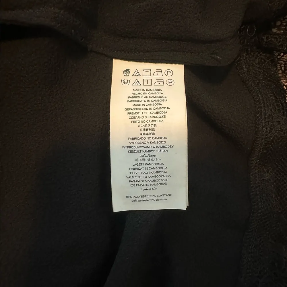 MICHAEL KORS Black Lace Hem Cap Sleeve Crew Neck Wear To Work Top‎ Size MP - Image 5