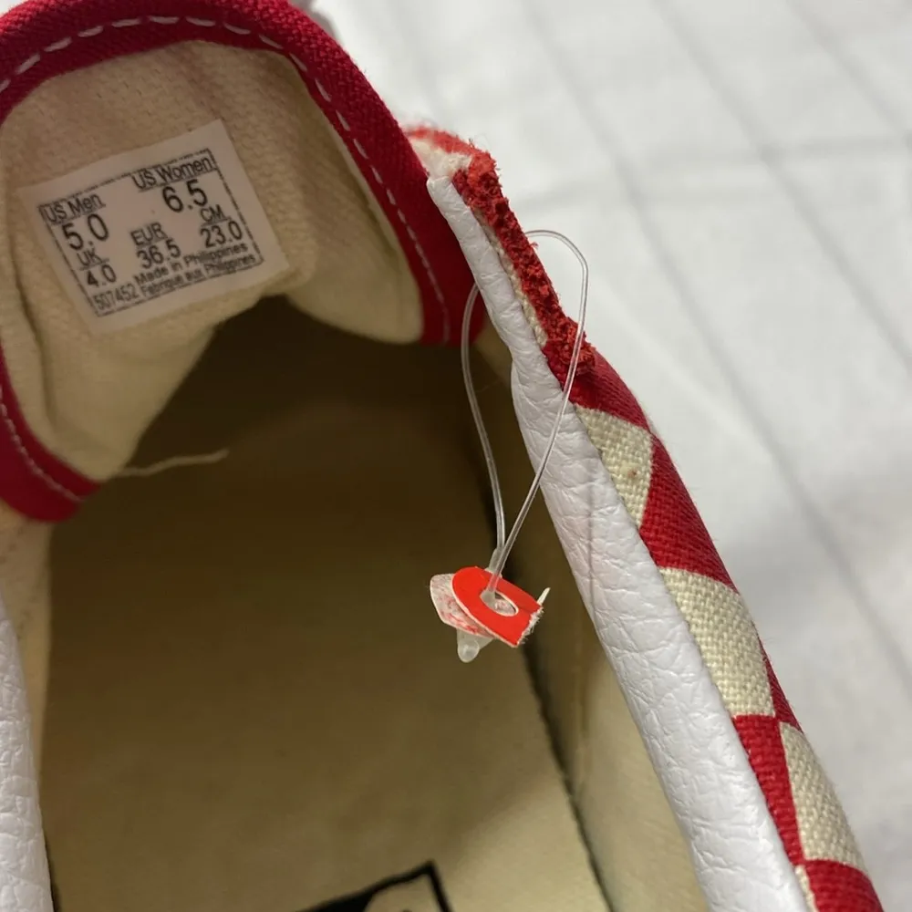 Vans Old Skool Checkerboard‎ Racing Red Checkered Sneakers, Size 5.0 - Image 9