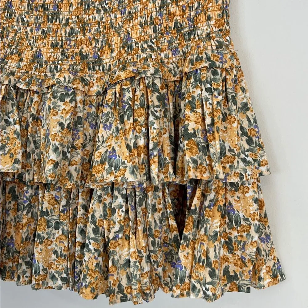 Reset by Jane Sunny Smocking Ruffle Mini Skirt small Green - Image 2