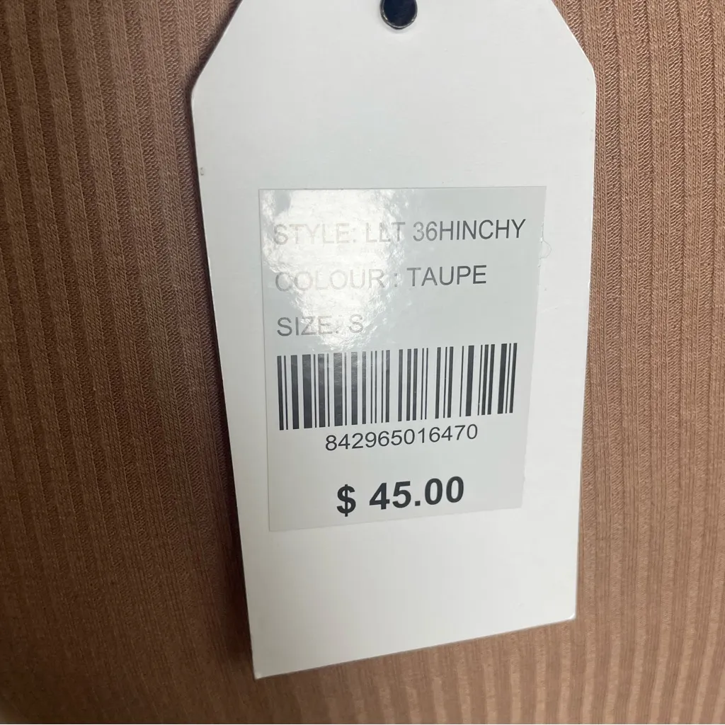 Brave Soul Taupe Ribbed Cut-Out Long Sleeve Top | Size S NWT‎ - Image 6