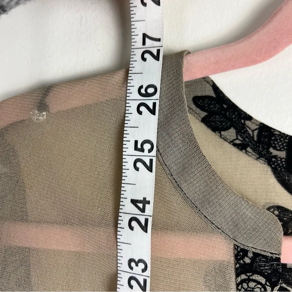 Black Lace Illusion Top Size Large Sheer Gothic Romance - Image 5