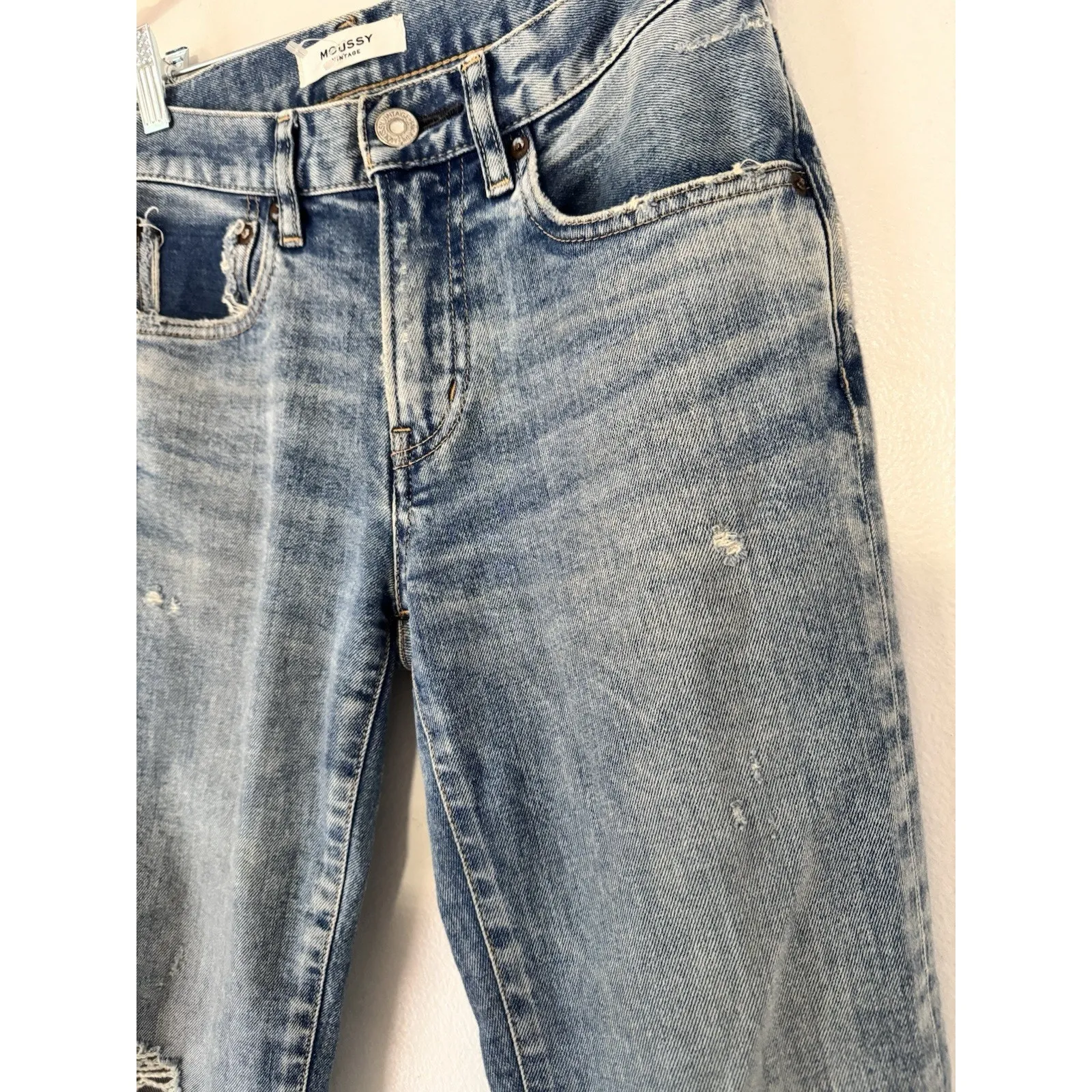 Mousy Vintage Distressed Skinny Jeans Made In Japan Women’s Size 25 Blue - Image 4