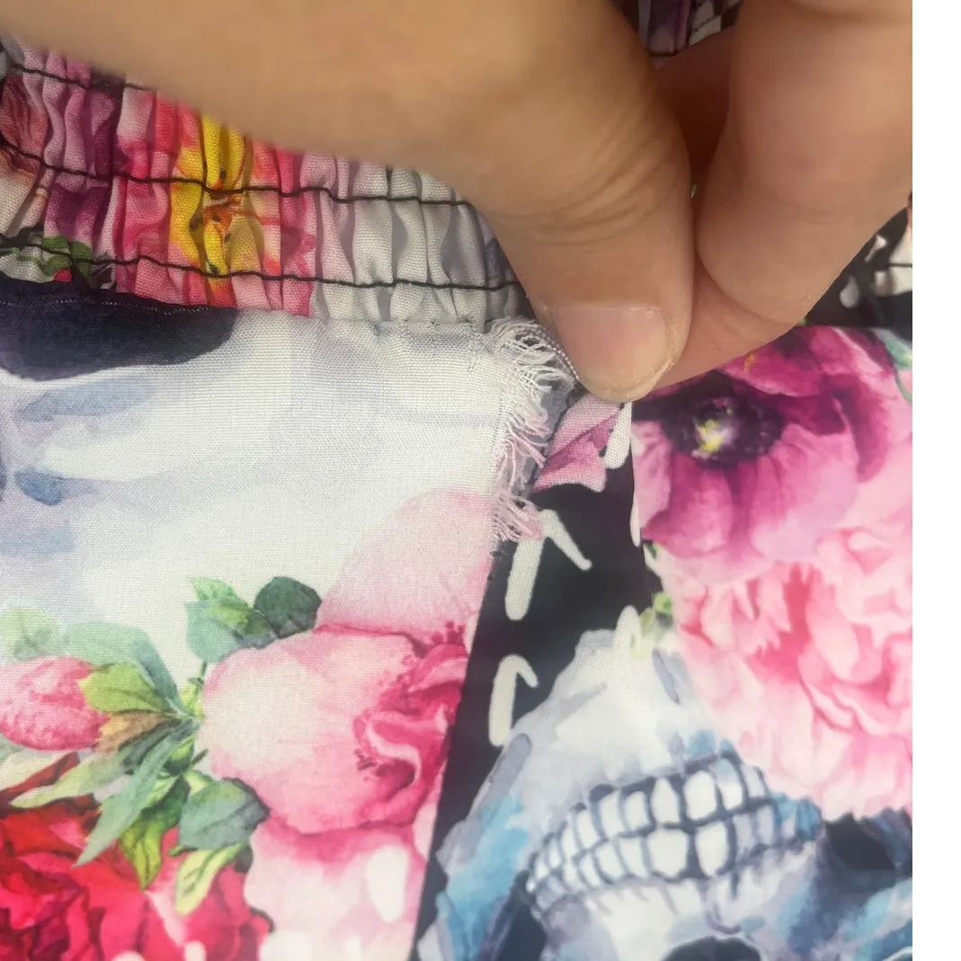 Floral Skull Halter Dress Sz XL Rockabilly Pinup Gothic Vintage Tattoo Halloween Black - Image 8