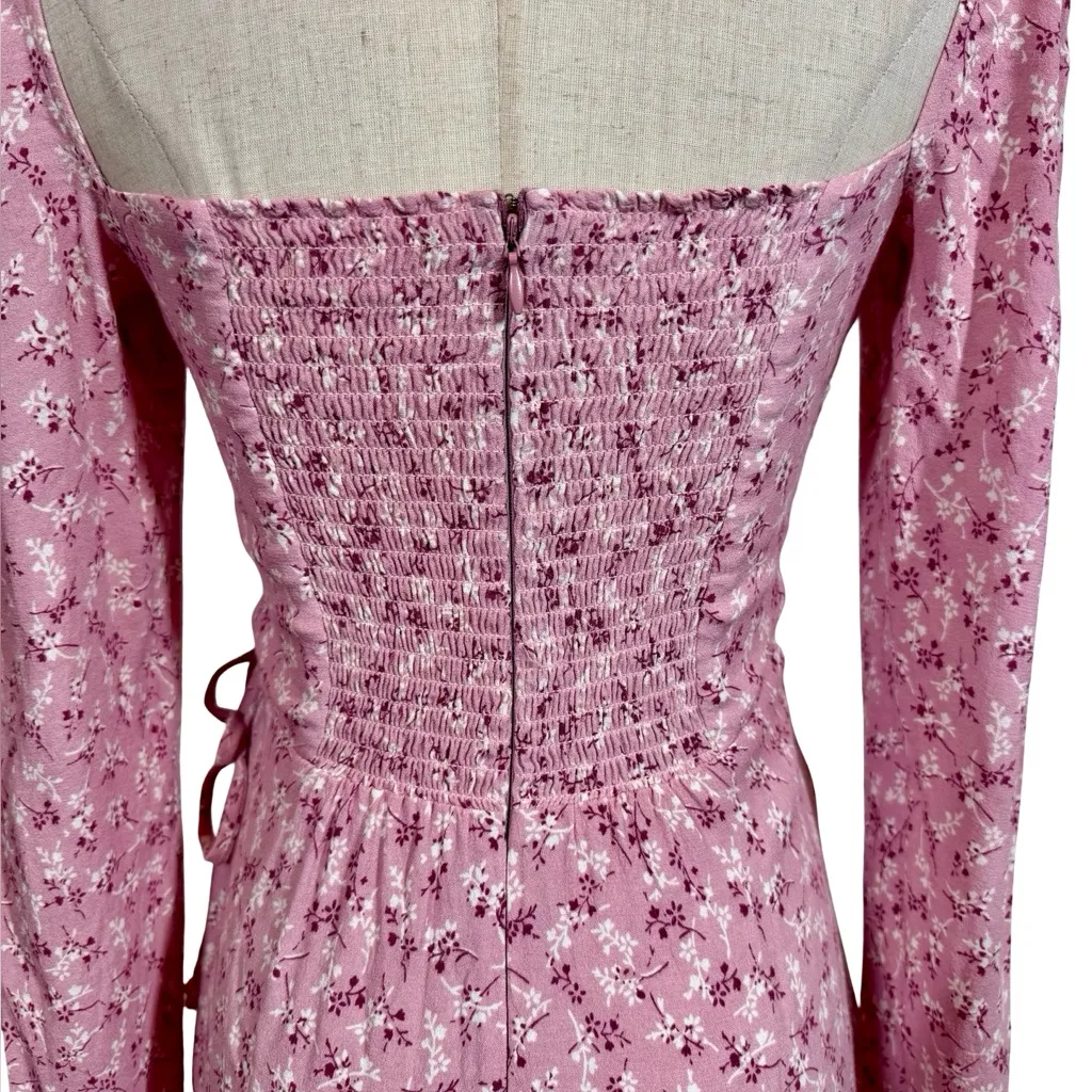 Reformation Rosalie Long Sleeve Crepe Mini Wrap Dress in Baby’s Breath - Image 11