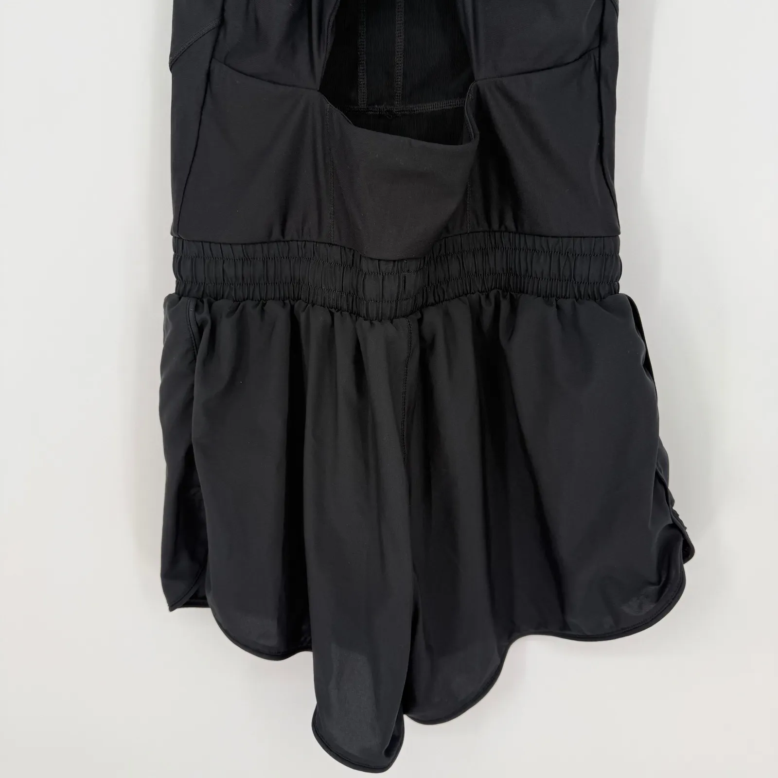 Fabletics Black Racerback Athletic Jumpsuit Romper Shorts Size M - Image 7