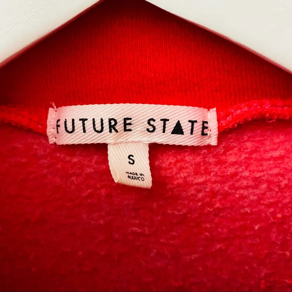Future State by Urban Outfitters Flame Crop 1/4 Zip Sweater Red Sz Small - Image 4