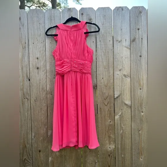 JS Boutique Barbie pink formal dress‎ ruffle size 4 rhinestone prom dance - Image 10