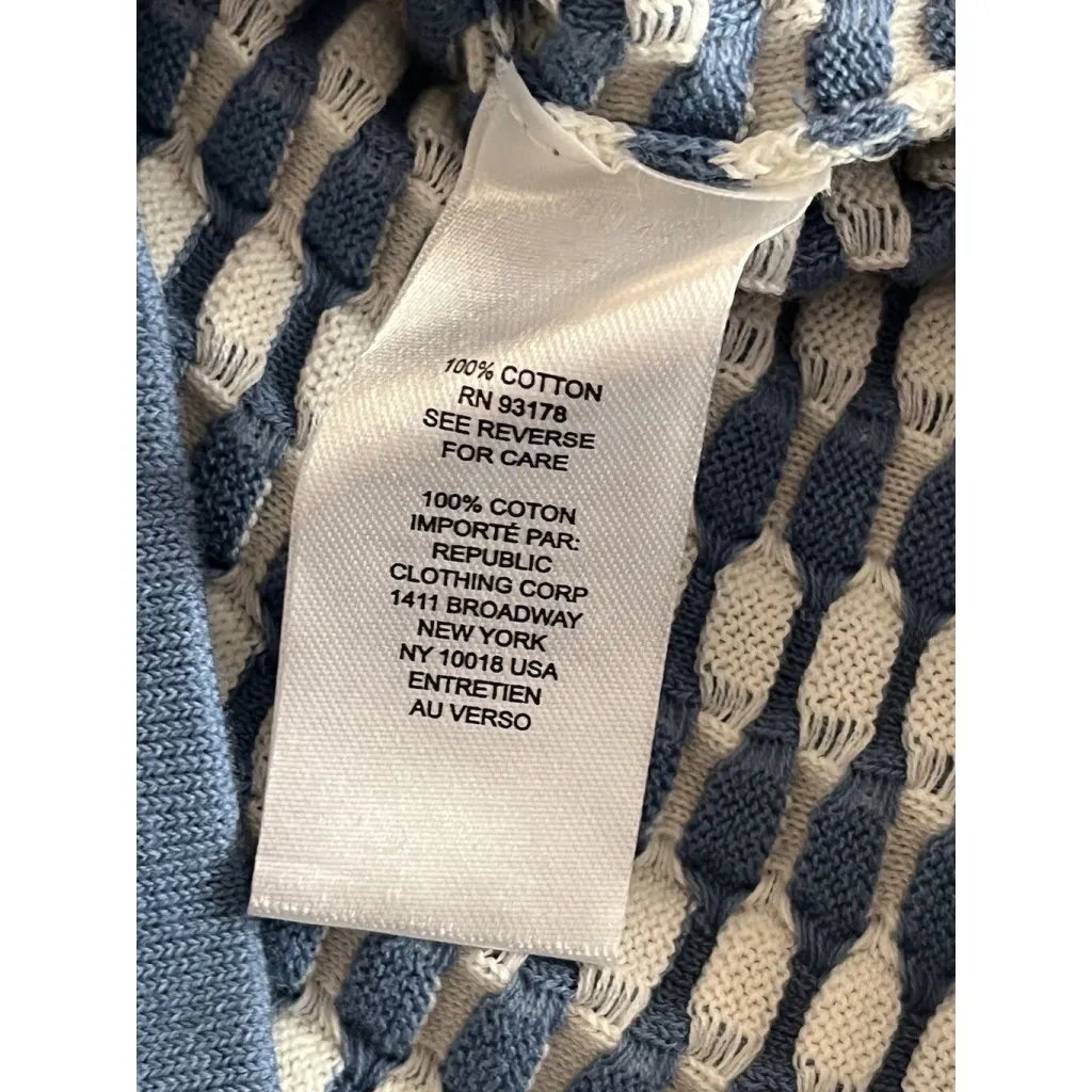 Truth By Republic Polo Shirt Womens Size XS Short Sleeve Blue White Jaquard NWT - Image 8