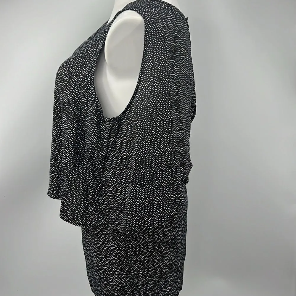 Loft black and white large open back romper - Image 3