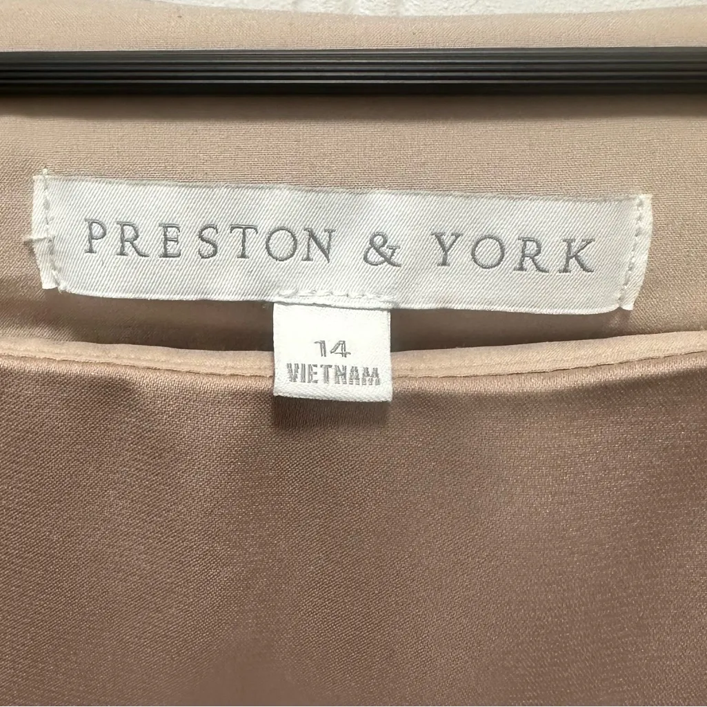 Preston & York Elegant champagne kimono sleeve sheath dress Sz 14 - Image 3