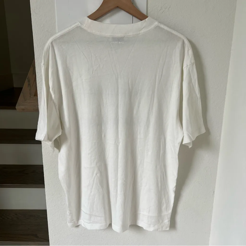 NWOT Anine Bing Rudy Tee in Ivory White - Image 3