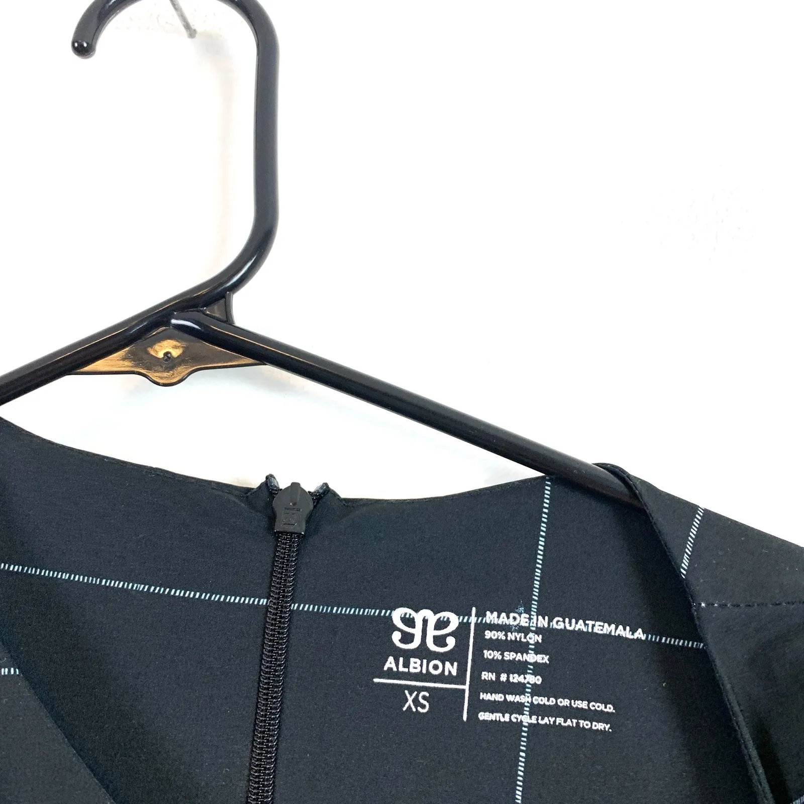 Albion Fit 9 To 9 Ruffle Short Sleeve Jumpsuit Black White Windowpane XS - Image 7