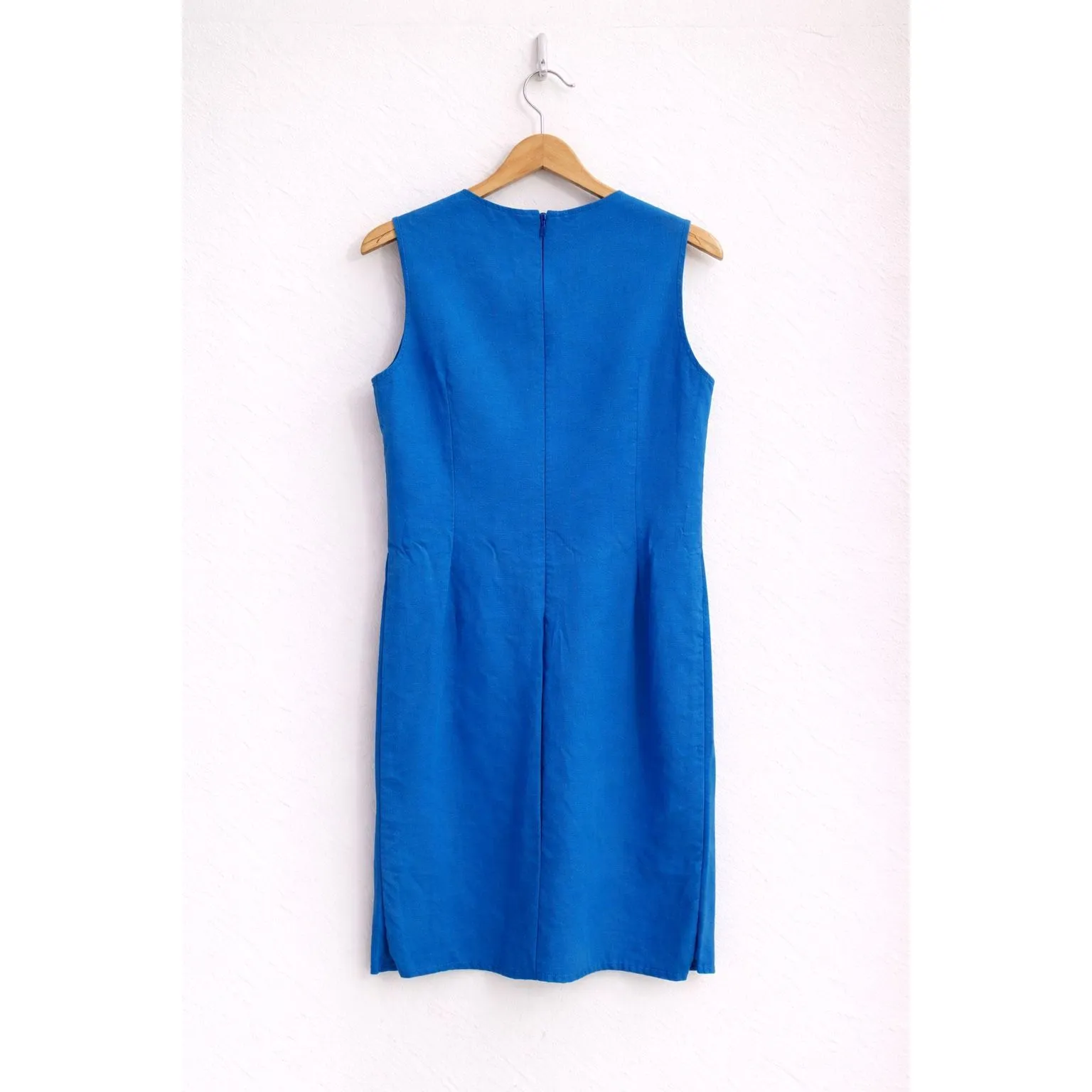 Carolina Herrera Blue Colorblock Shift Dress Sleeveless Size 14 - Image 2