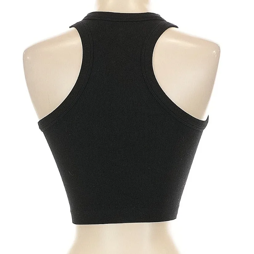 Babygirl Rhinestone Halter Crop Top Black Y2K - Image 2