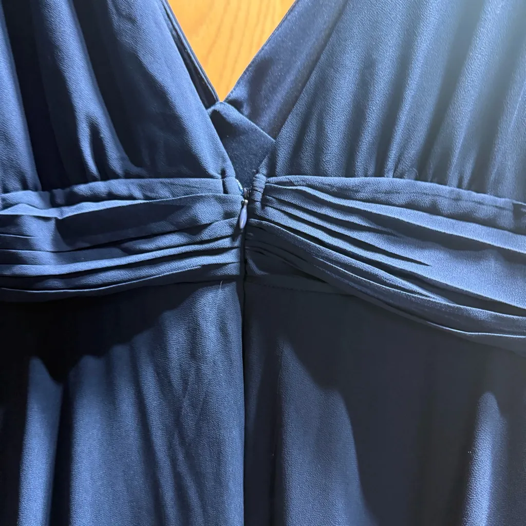 Lulus Navy Blue Dramatic Plunging Front & Back Maxi Dress with Slit Size Large - Image 7