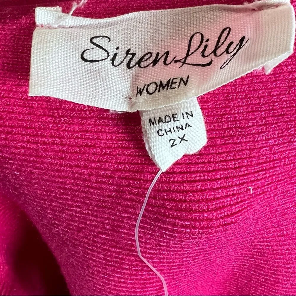 Siren Lily pink silver studded knit sweater top size 2X NWT - Image 4