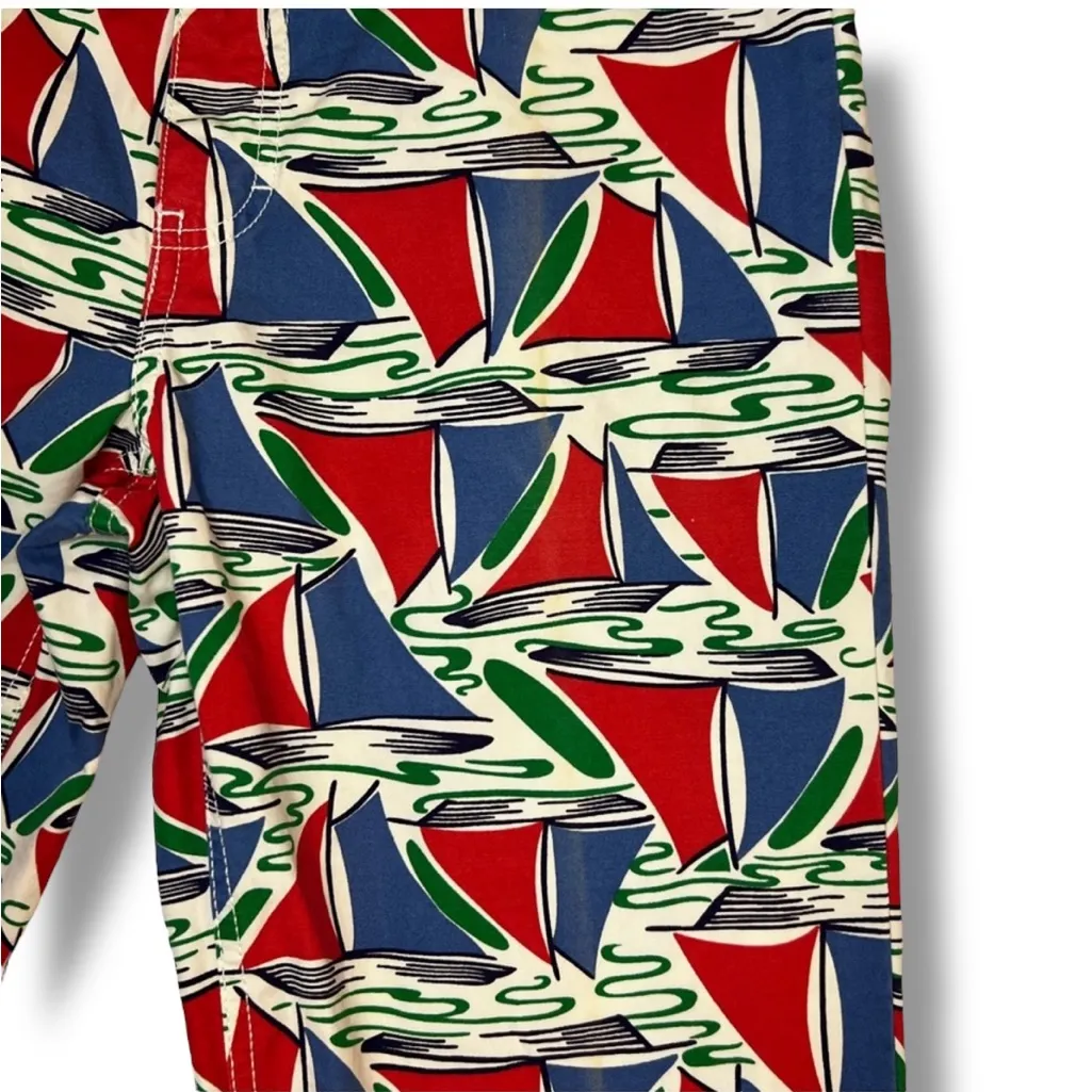 Vintage TOMMY HILFIGER Women Size 4 Nautical Sailboat Fringe Ankle Pants Retro - Image 9